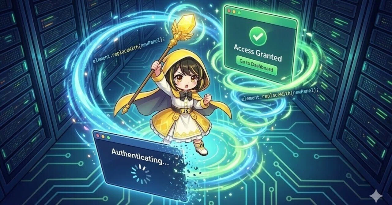 【JavaScript】replaceWithで要素を「変身」させる!モダンなDOM置換テクニック|morinokabu