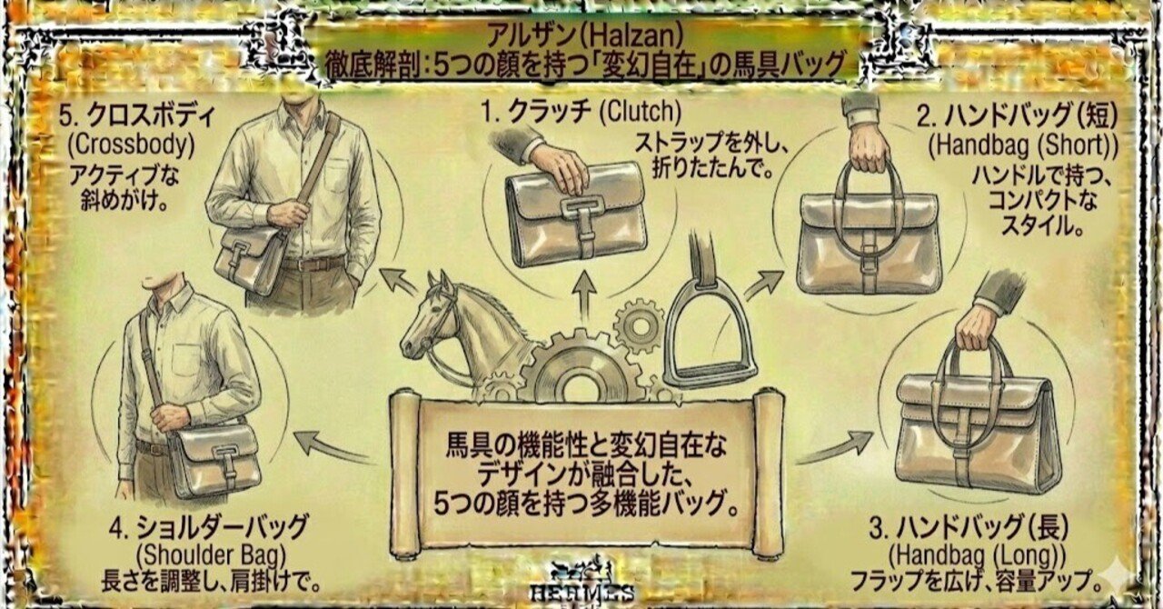 アルザン (Halzan) 徹底解剖：5つの顔を持つ「変幻自在」の馬具バッグ