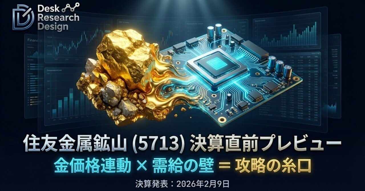 人気銘柄分析 住友金属鉱山（5713）】「2026/2/9決算前プレビュー