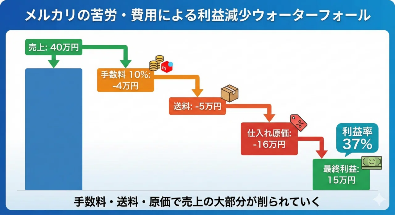 メルカリ転売の限界を感じたら｜出張買取で利益率3倍になった理由 
