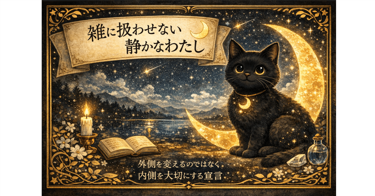 自分を丁寧に扱うには｜静寂の中で魂と細胞が喜ぶわたしへ。黒ニャンコ