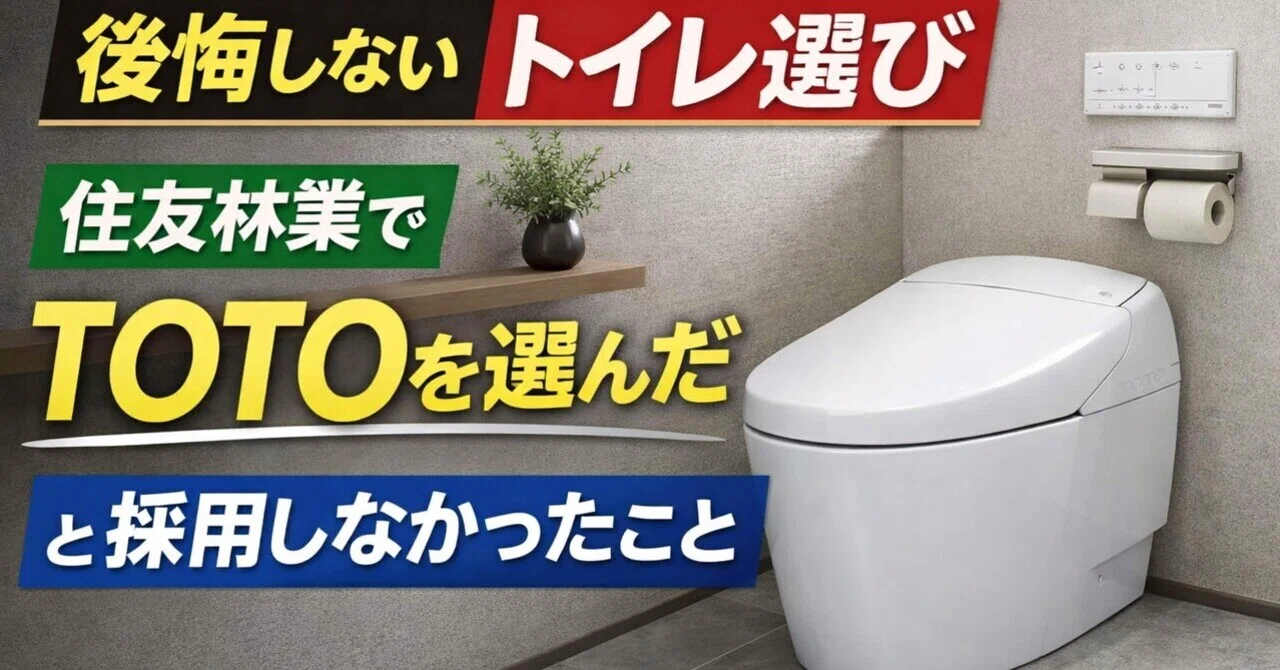 後悔しないトイレ選び｜住友林業でTOTOを選んだ理由と採用しなかった