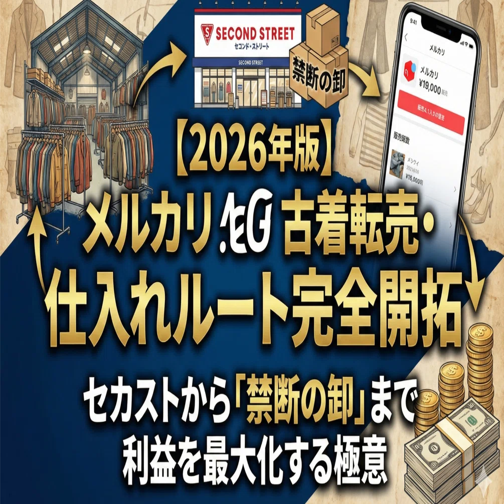 2026年版】メルカリ古着転売・仕入れルート完全開拓：セカストから