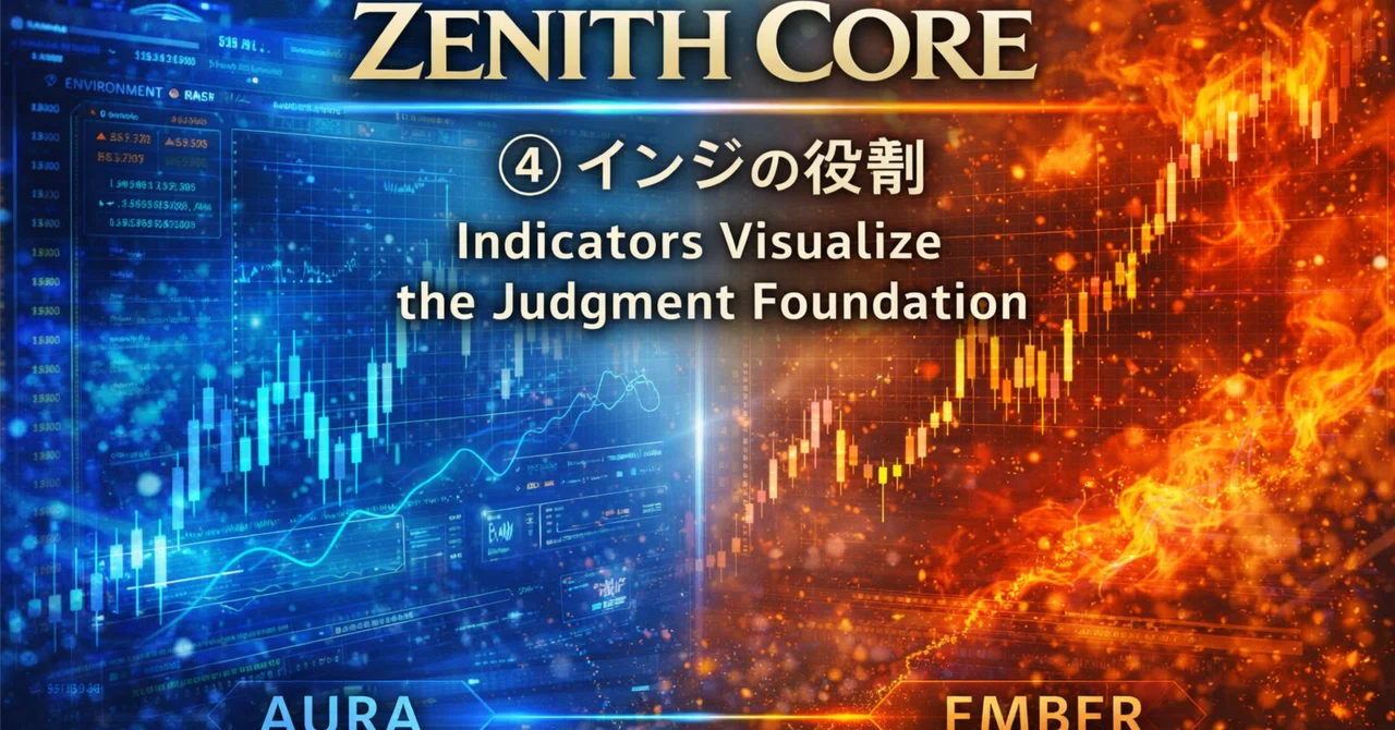ZENITH CORE｜④ インジの役割 ── インジは「判断の土台」を可視化する存在｜ZENITH CORE