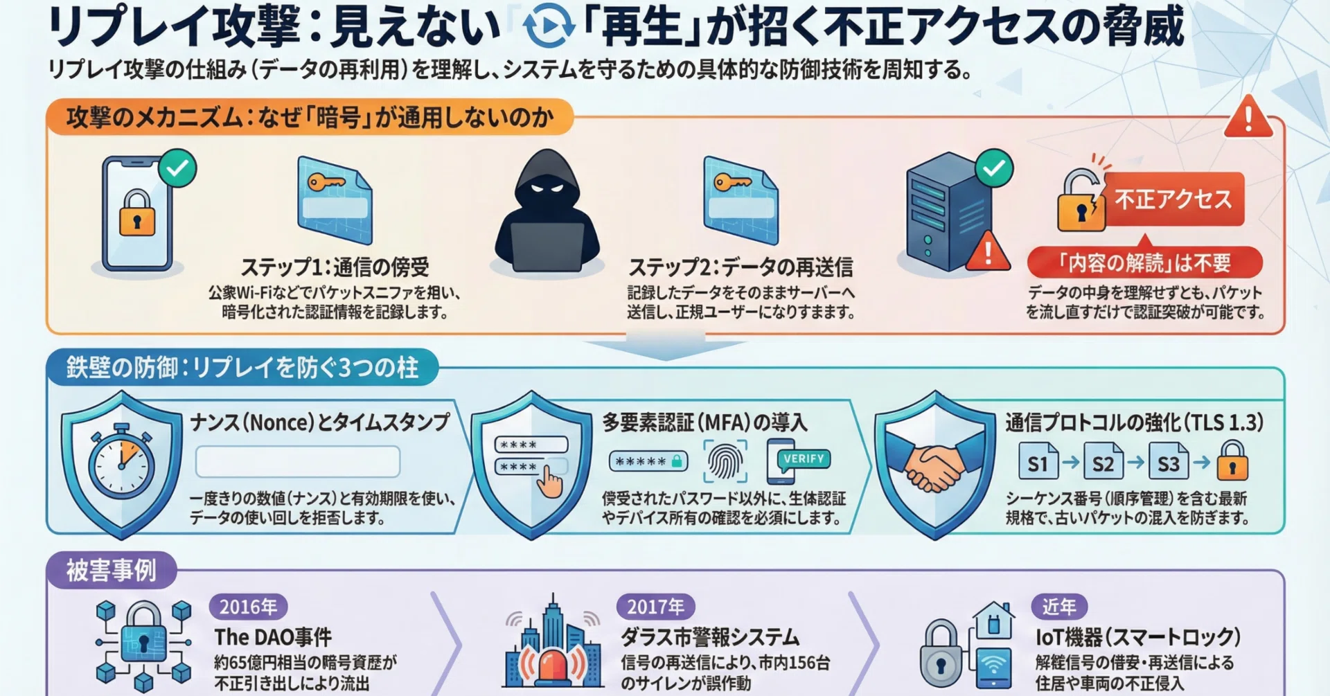 リプレイ攻撃とは｜通信傍受から不正アクセスまでの手口と実践的対策 