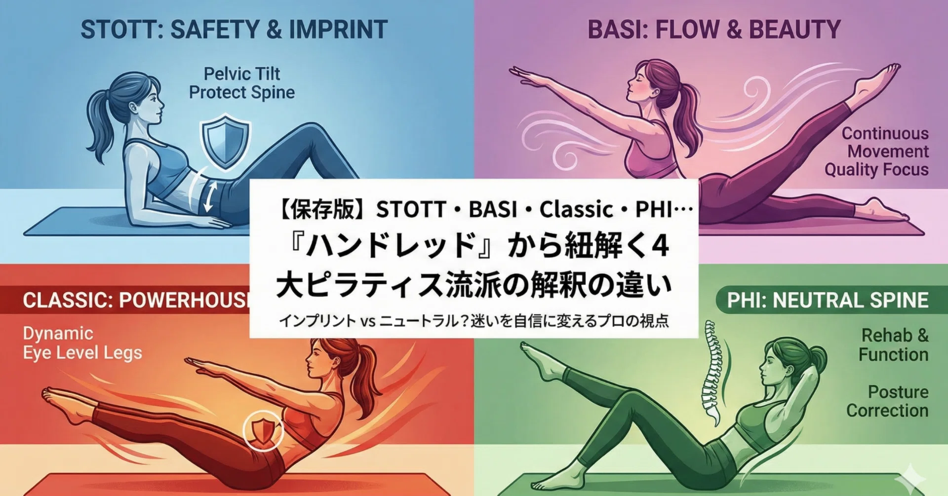 保存版】STOTT・BASI・Classic派・PHI…「ハンドレッド」から紐解く4大