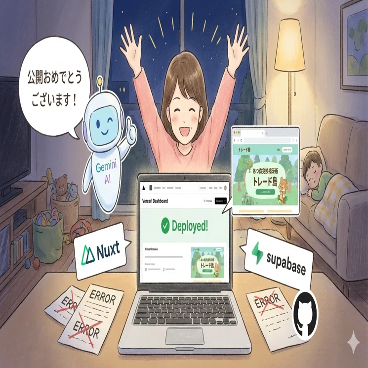 HN@プロフご覧下さいページ 非エンジニアがバイブコーディングで作成したサービスを約3日でVercel