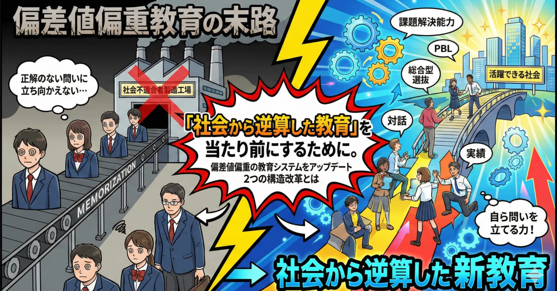 社会から逆算した教育」を当たり前にするために。偏差値偏重の教育