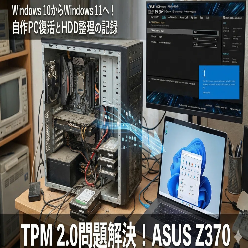 実録】Windows 11アプデ対象外？Z370マザーボードでTPM設定を有効にし