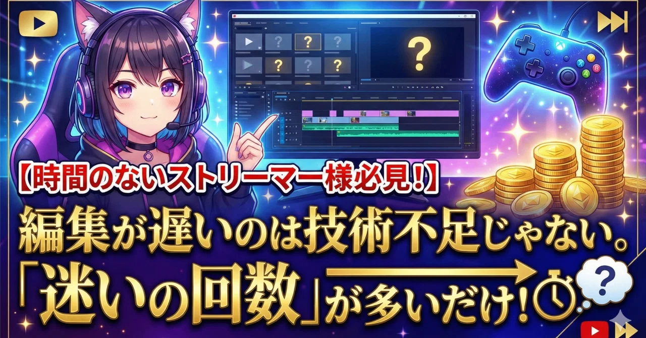 【時間のないストリーマー様必見！】編集が遅いのは技術不足じゃない。「迷いの回数」が多いだけ!｜ストキリ＠活動者様専用編集制作
