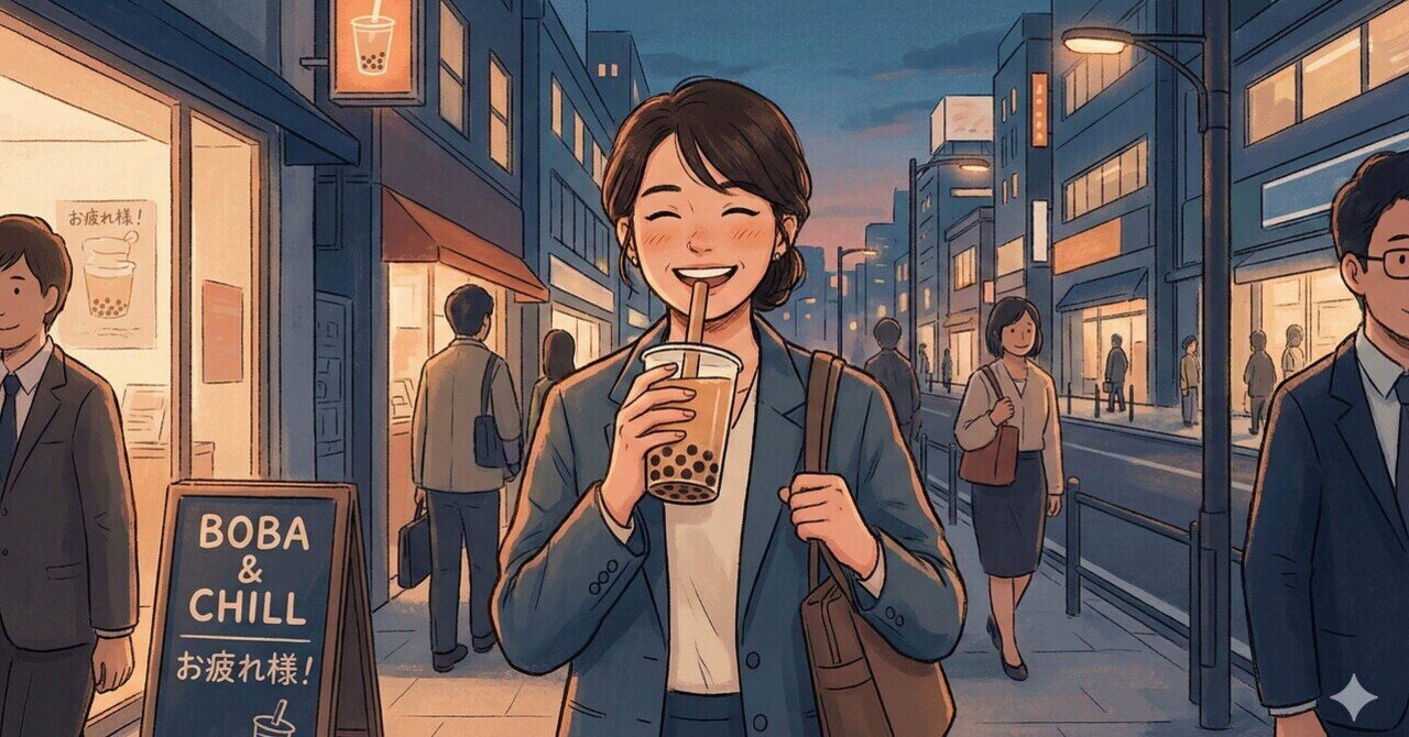 体験記】電車が動かない夜に出会った、人生ベスト級のタピオカ｜月詠人