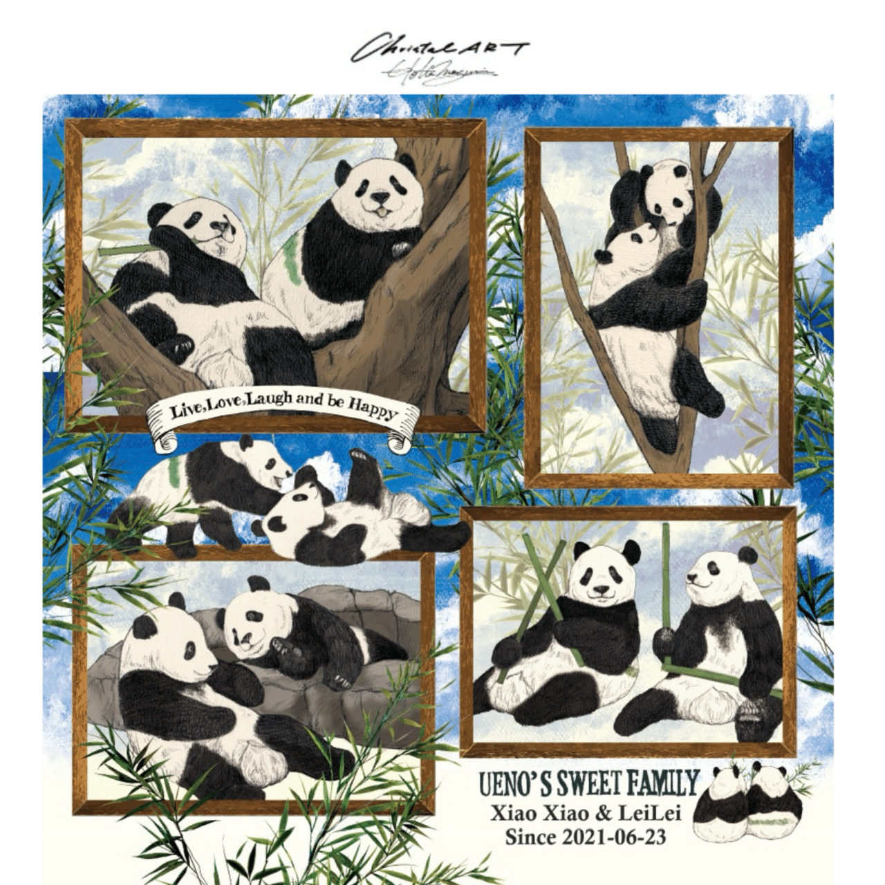 クリスタルアート〈メモリーオブシャオシャオ＆レイレイ〉〈メモリー