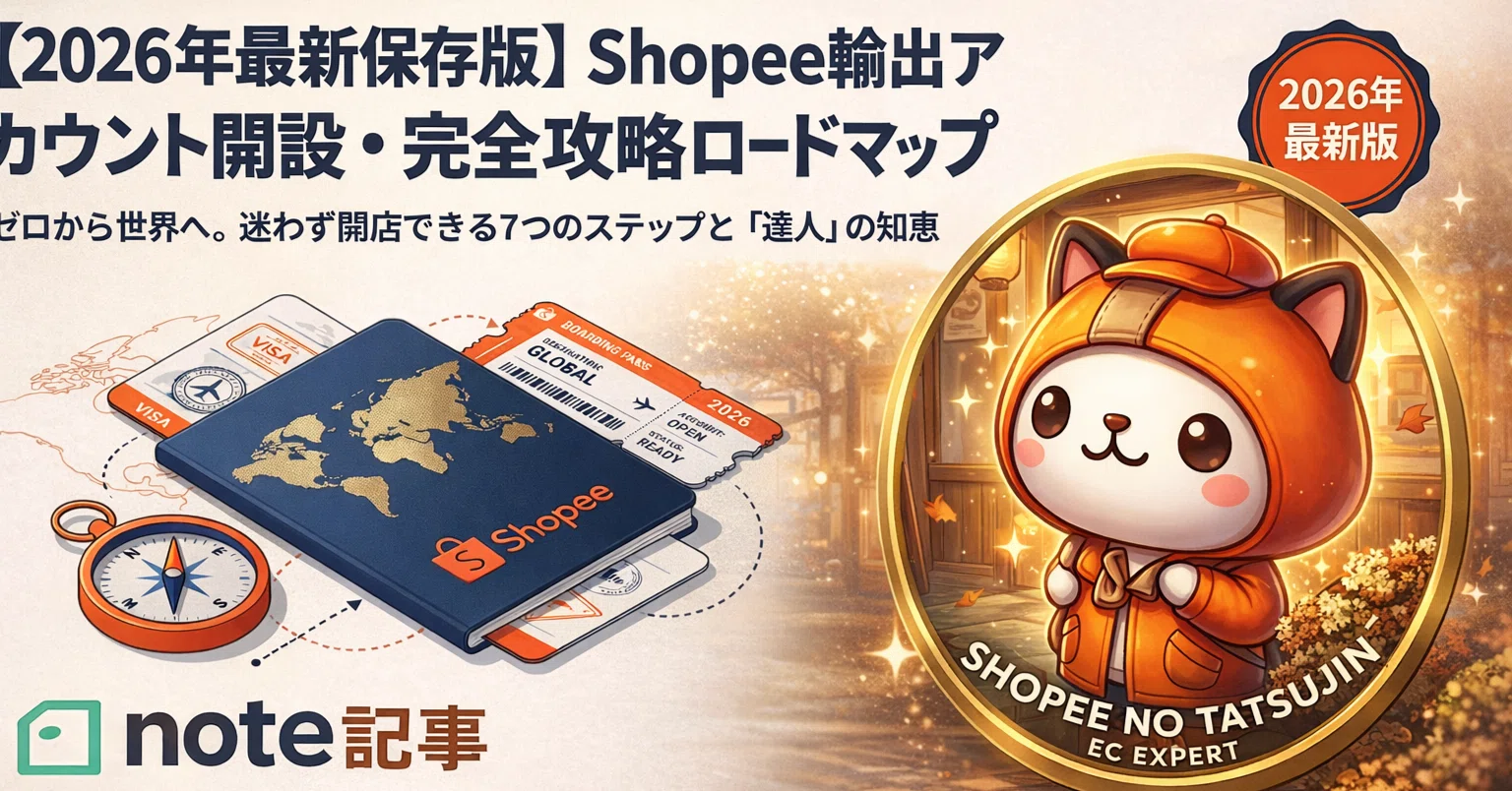 Shopee輸出2.0 vol.04】Shopee輸出アカウント開設ガイド｜初心者でも 