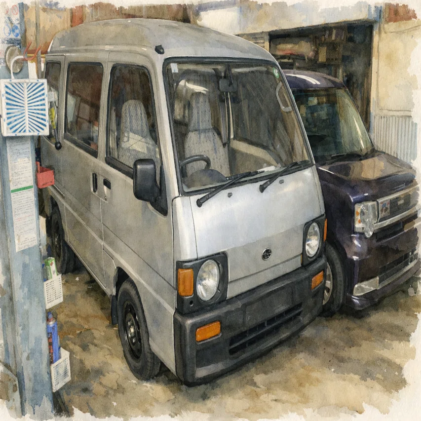 KV3】スバル、サンバーバン。半分レストア？？？ですの！｜ぽっぴんが 