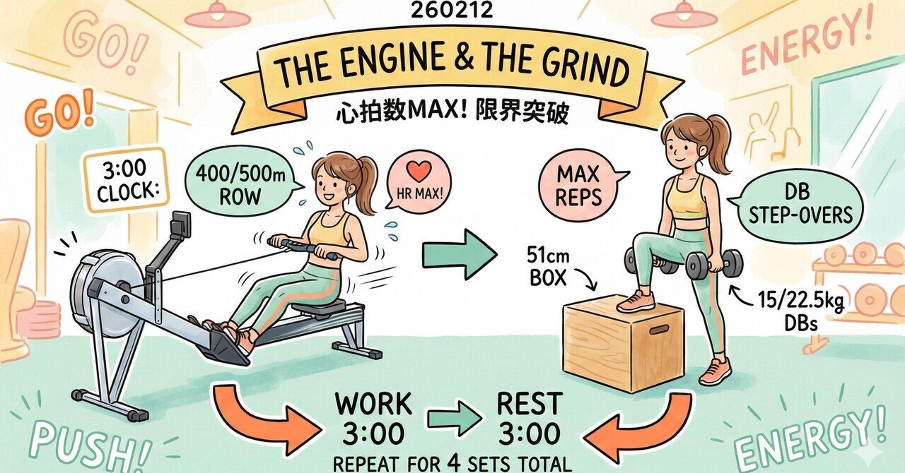 260212 The Engine & The Grind 心拍数MAX！ローイング＆ボックス