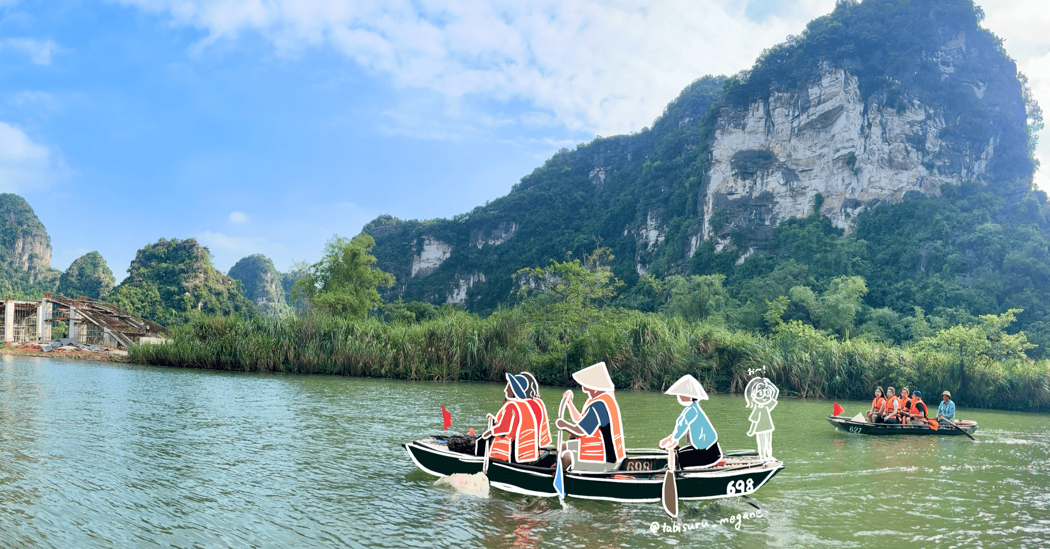 ベトナム｜ニンビン】ハノイから日帰りで水墨画の世界を旅する｜旅する