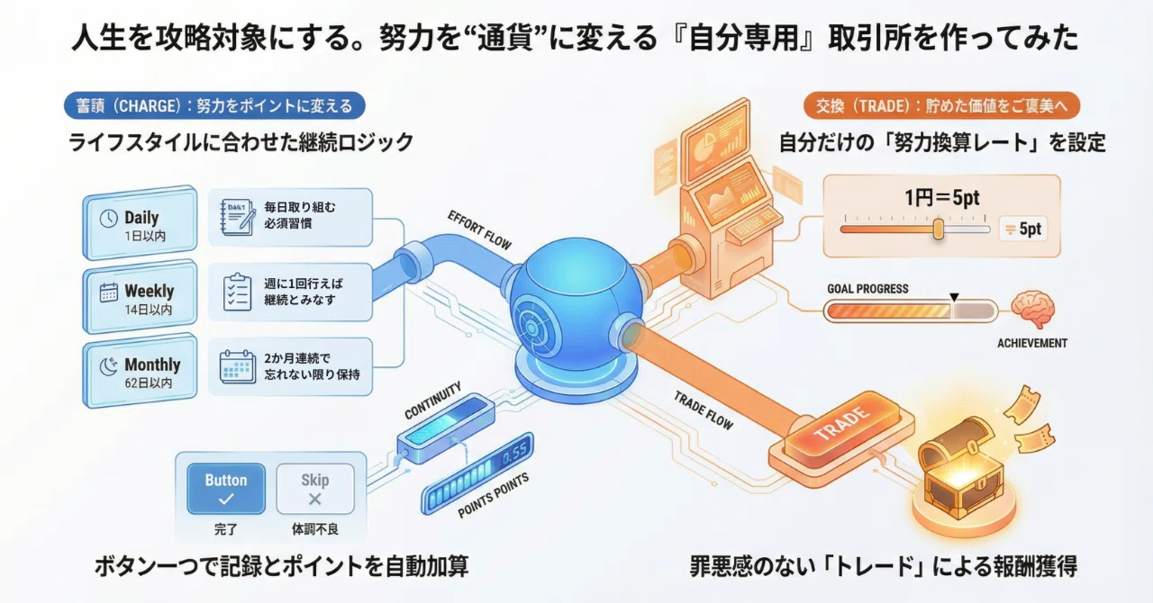 人生を攻略対象にする。努力を“通貨”に変える『自分専用』取引所を作っ 