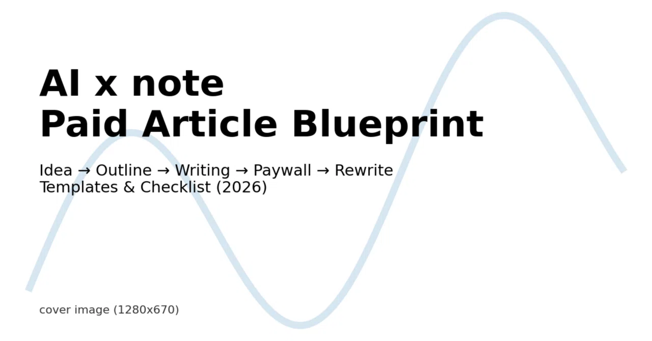 [2026] AI x note Side Hustle: How to Create 