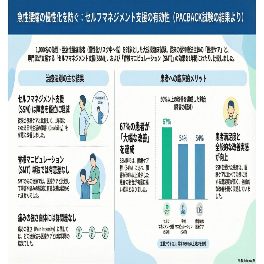 慢性化のリスクが高い腰痛患者；心理社会的要因にアプローチする自己