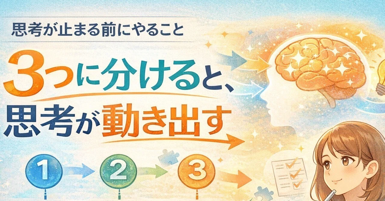 3つに分けると、思考が動き出す|リンリン