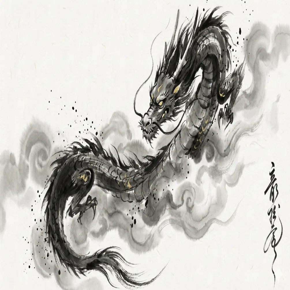 プロンプト配布】 「水墨画・筆文字アート」作成｜rin39