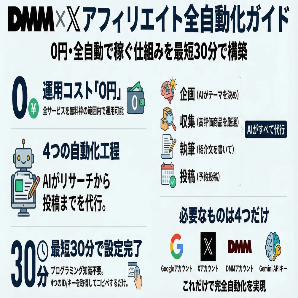 完全自動化】DMMアフィリエイト(FANZA)×X自動投稿ボットの作り方