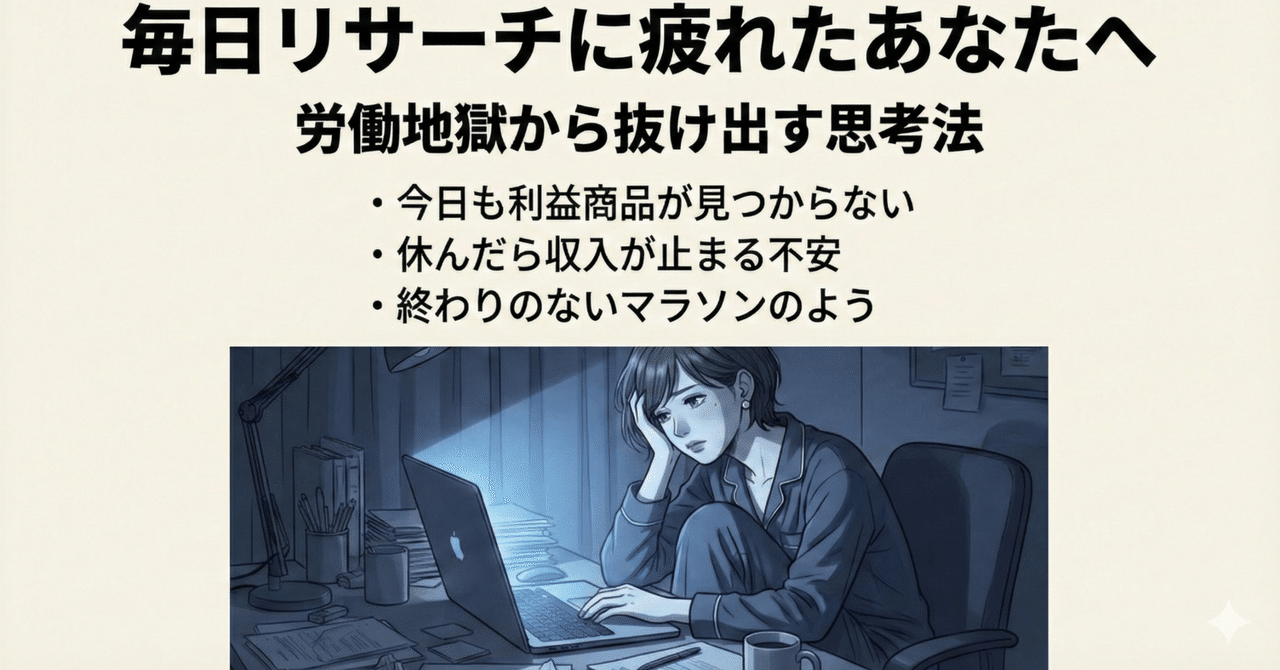 【保存版】せどりの毎日リサーチに疲れた人を救う思考法｜みーや