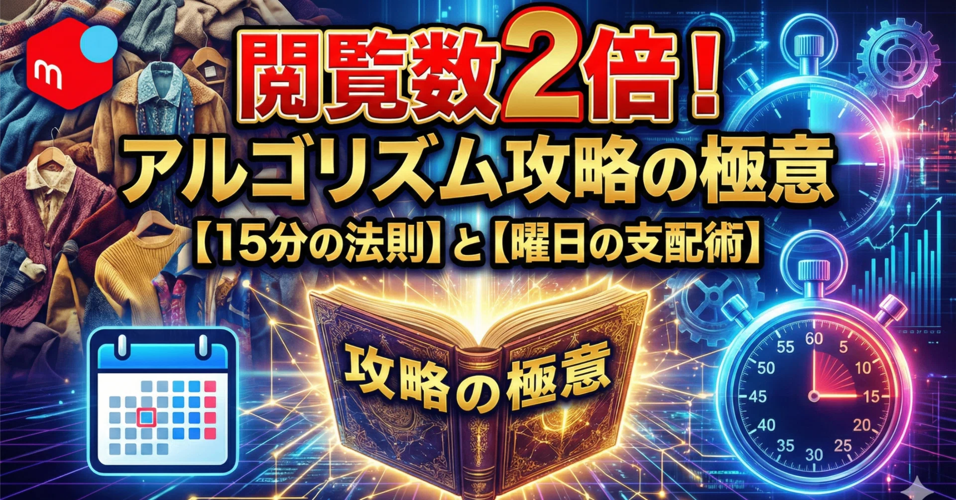 メルカリ古着転売・アルゴリズム攻略の極意：閲覧数を2倍にする「15分