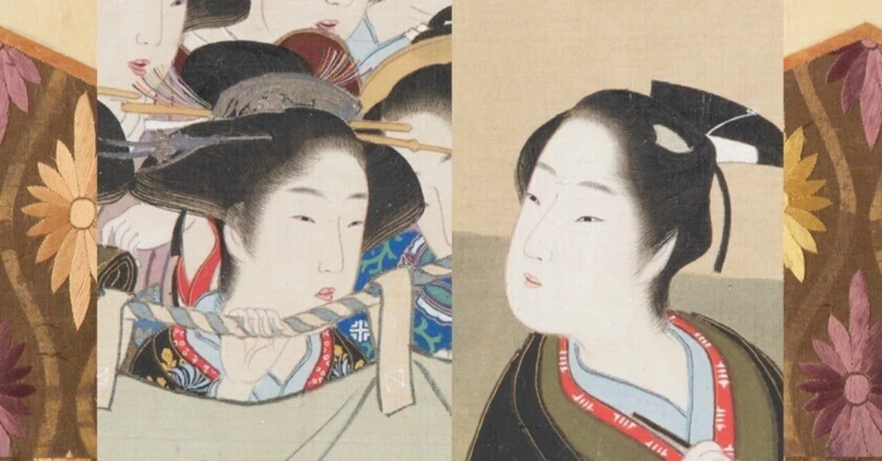 熟覧】勝川春章「桜下詠歌の図」作品と表装｜太田記念美術館