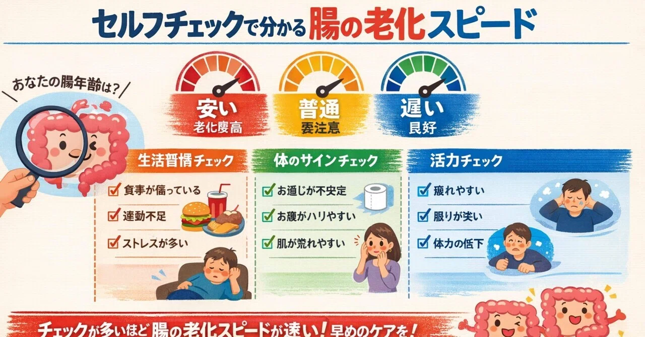 腸とアンチエイジング ―セルフチェックで分かる、腸の老化スピード｜MASA