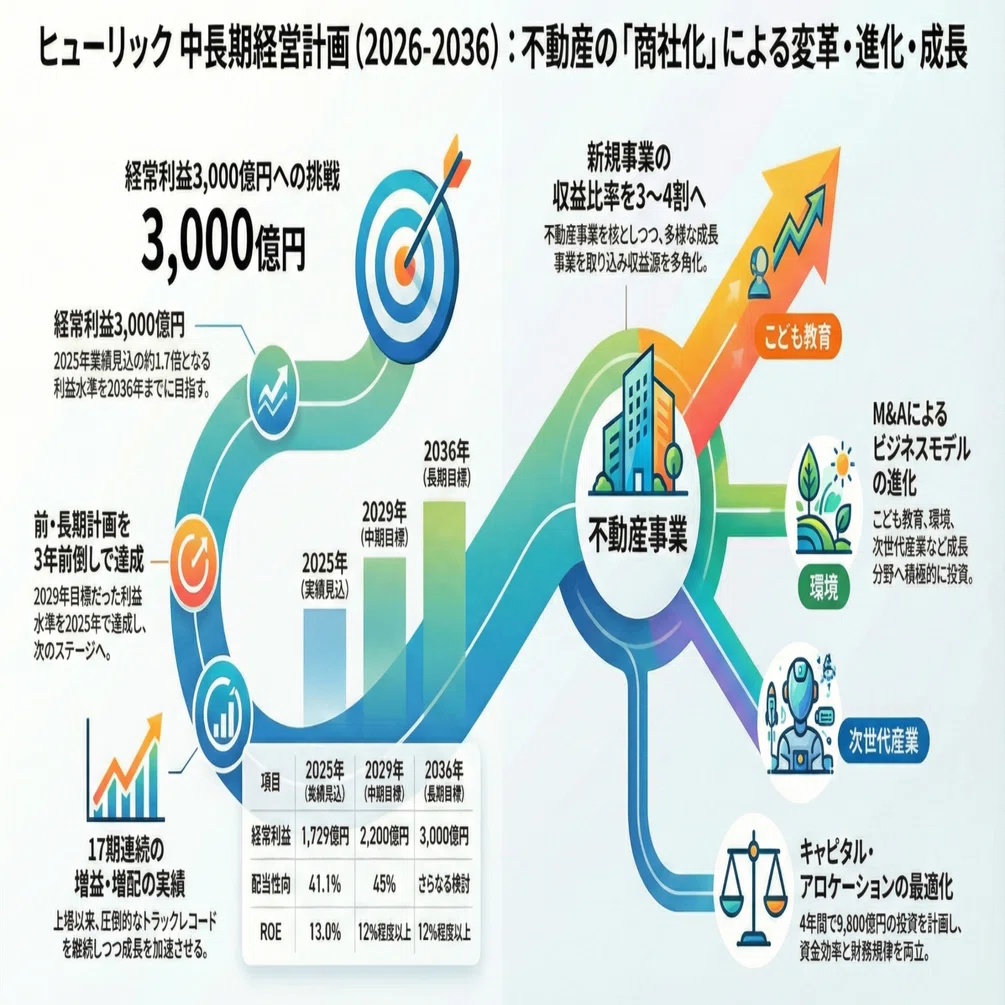経営計画・資金運用 中長期経営計画】 ヒューリック 2026年〜2036年｜ダブチー