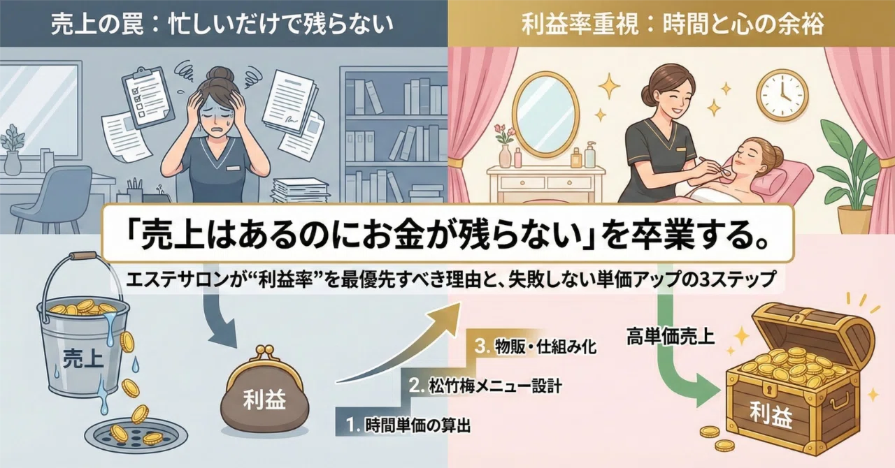 「売上はあるのにお金が残らない」を卒業する。エステサロンが“利益率”を最優先すべき理由と、失敗しない単価アップの3ステップ｜MIGAC／一般 ...