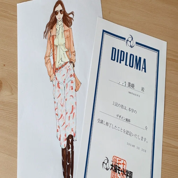 社会人が夜間で学んだファッションデザイン画｜大阪モード学園・短期