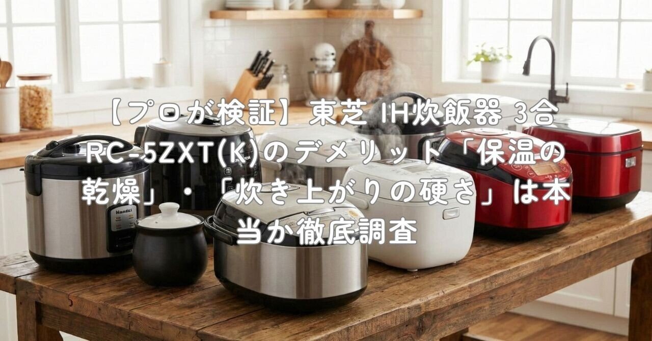 プロが検証】東芝 IH炊飯器 3合 RC-5ZXT(K)のデメリット「保温の乾燥