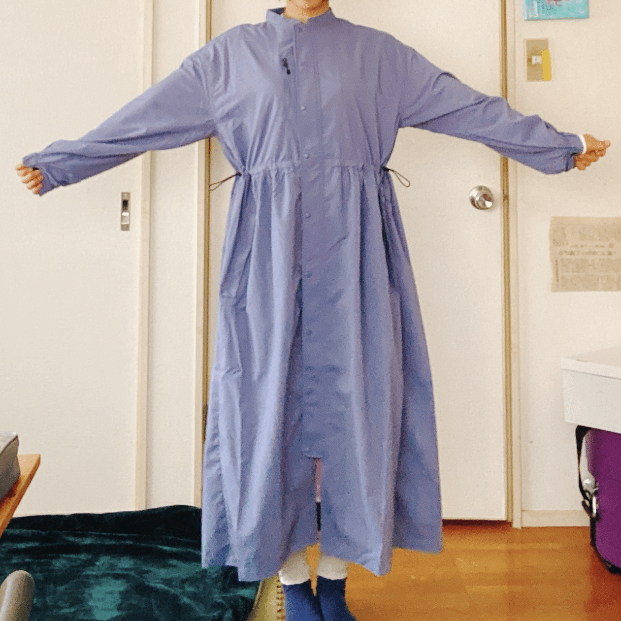 ワークマンで見つけた春🌸高撥水シェルワンピースコート｜山口ぐりこ