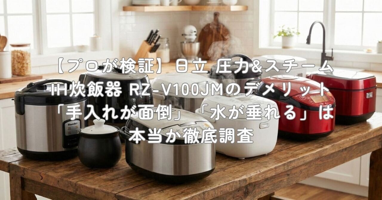 プロが検証】日立 圧力&スチームIH炊飯器 RZ-V100JMのデメリット