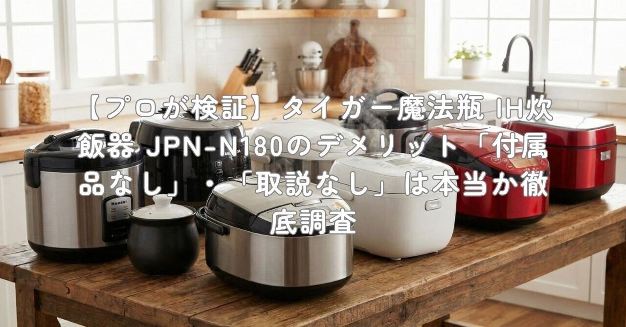 プロが検証】タイガー魔法瓶 IH炊飯器 JPN-N180のデメリット「付属品