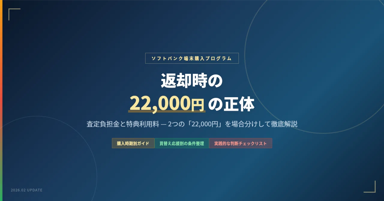 ソフトバンク端末購入プログラム返却時にかかる「22,000円」の正体と 