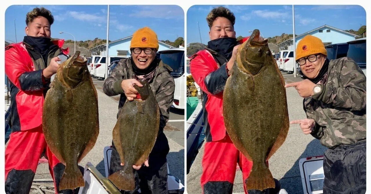 泳がせ】ヒラメ91.5cm-9kgのモンスター出現！2.5kg、1.6kgと絶好釣