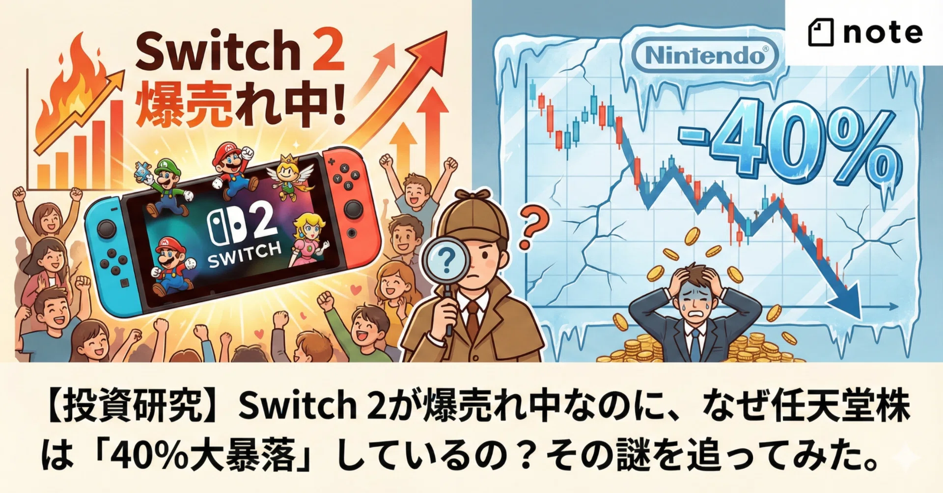 銘柄研究】Switch 2が爆売れ中なのに、なぜ任天堂株は「40%大暴落」し
