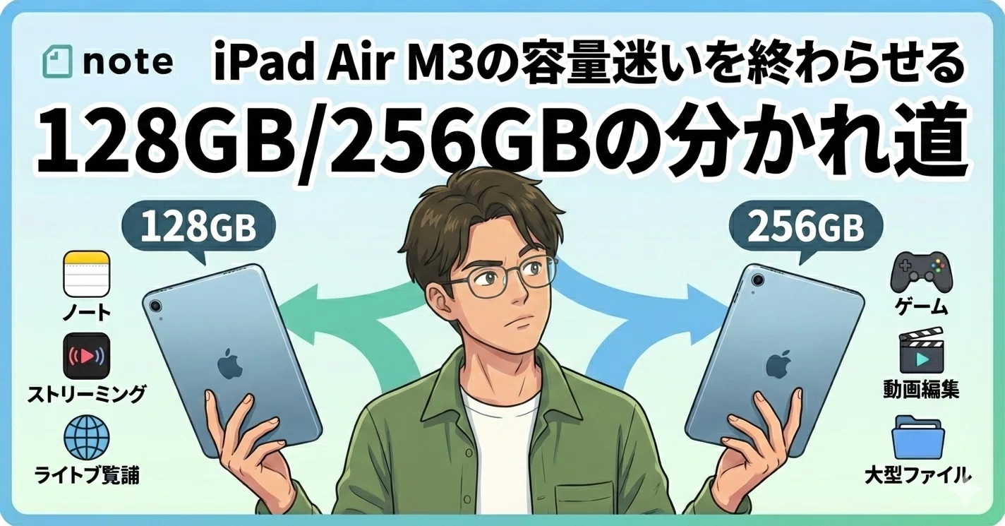 iPad Air M3の容量迷いを終わらせる：128GB/256GBの分かれ道｜YASUO-JP