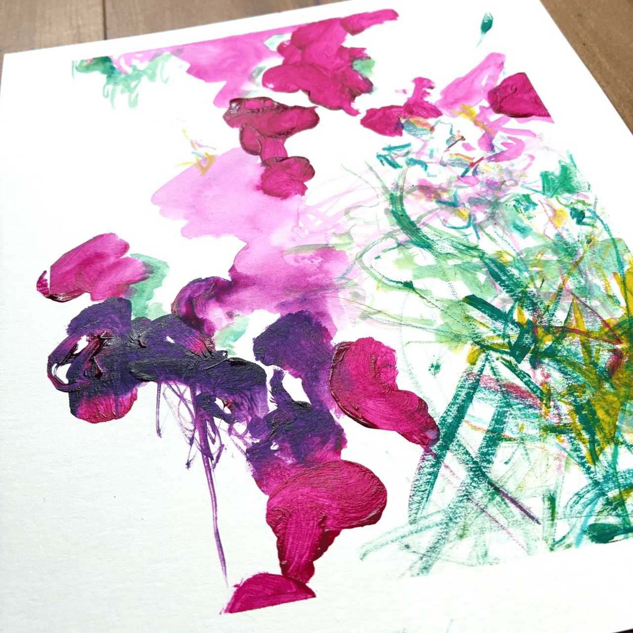 制作の裏側 今日の抽象画 〜これは、花ですか？〜 ｜きのした | 抽象画