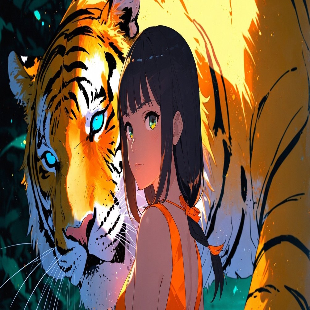 虎の影を連れて #aiart｜hitomiko135