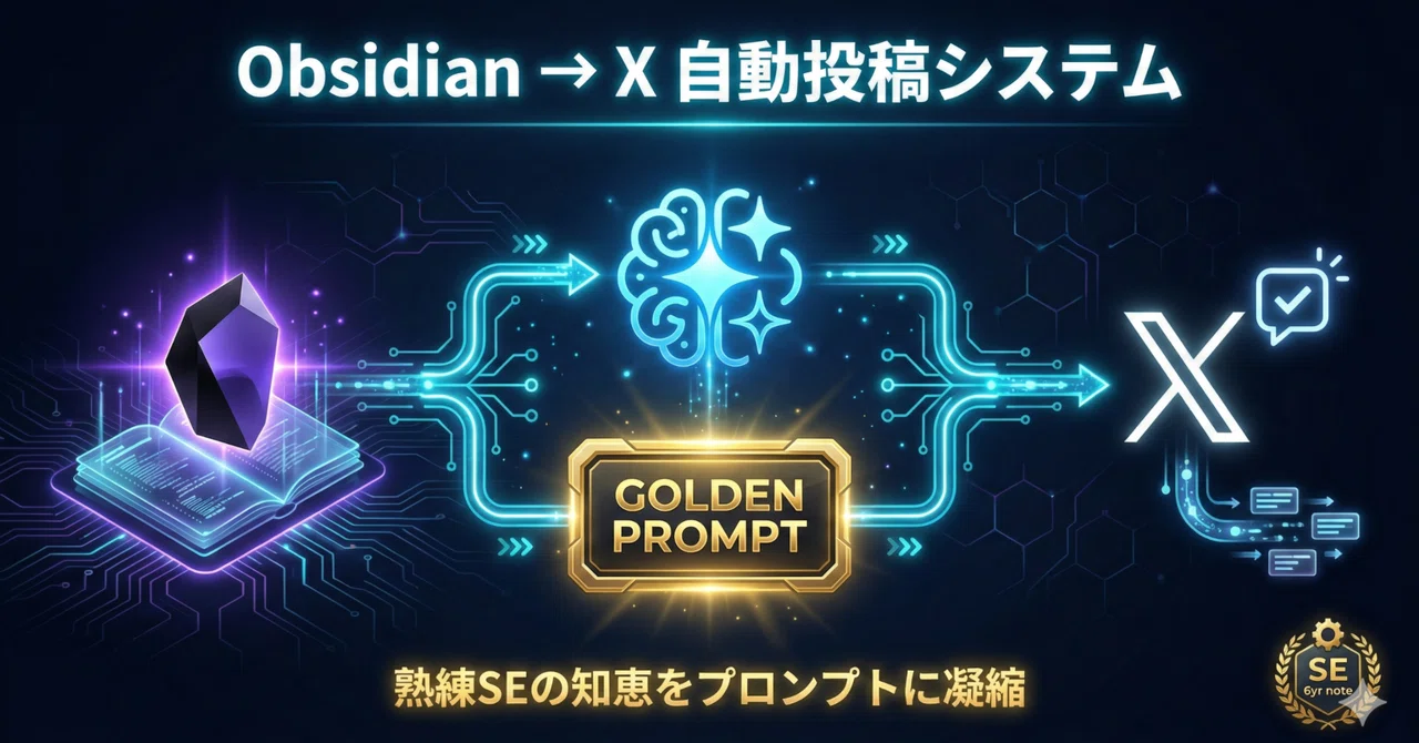 Obsidianのメモを「資産」に変える。Gemini×Pythonで実現する、X自動投稿システム【プロンプト付】｜一人情シスの苦悩