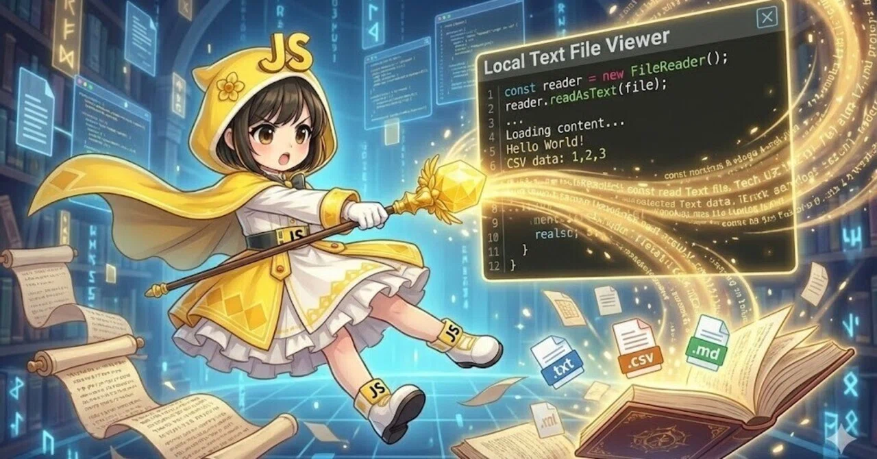 【JavaScript】サーバー不要！ブラウザだけでテキストファイルを読み込むFileReaderの実装｜morinokabu