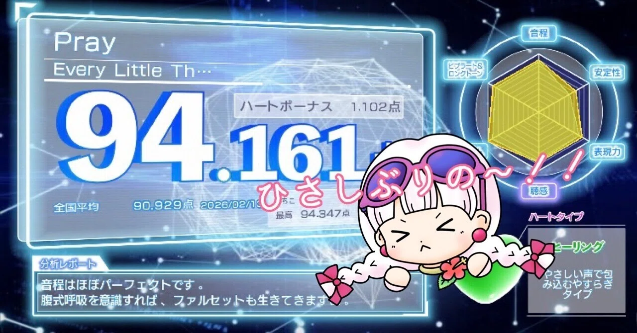 精密採点Ai Heartで“95点”目指す】2回目の“94点”！！【ひとりボイトレ