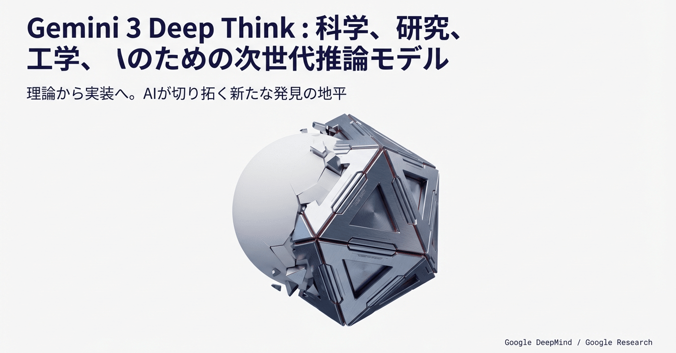 Gemini 3 Deep Think発表：科学の難問を解き明かし、人間の盲点を突く