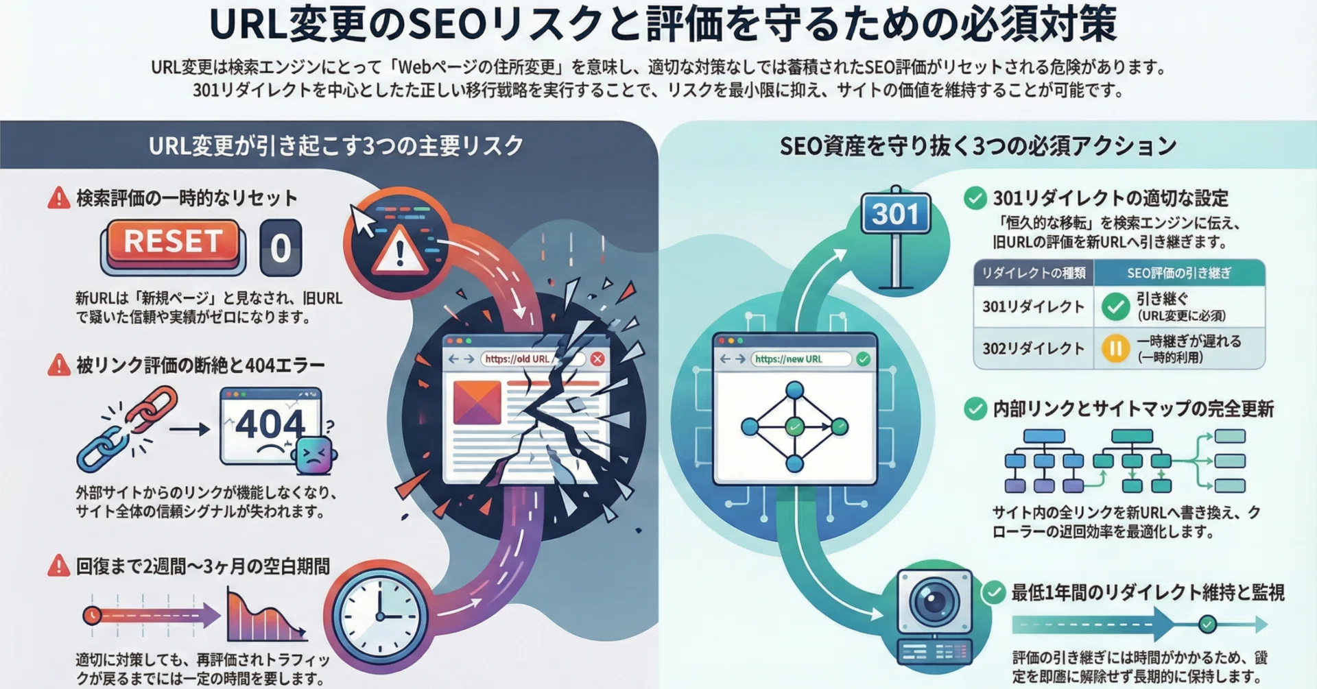 URL変更がSEOに与える本当のリスク｜評価を守る実践的な移行戦略と対策