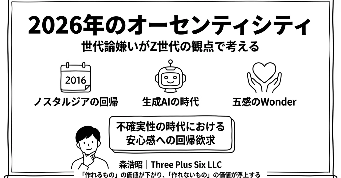 世代論嫌いがZ世代の観点で2026年のオーセンティシティを考える｜森