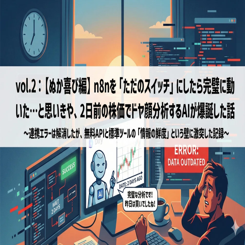 vol.2：【ぬか喜び編】n8nを「ただのスイッチ」にしたら完璧に動いた